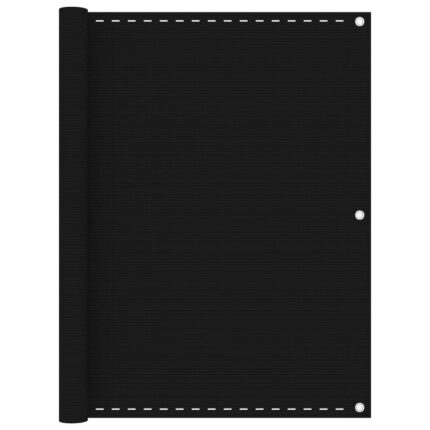 vidaXL Διαχωριστικό Βεράντας Μαύρο 120 x 400 εκ. από HDPE