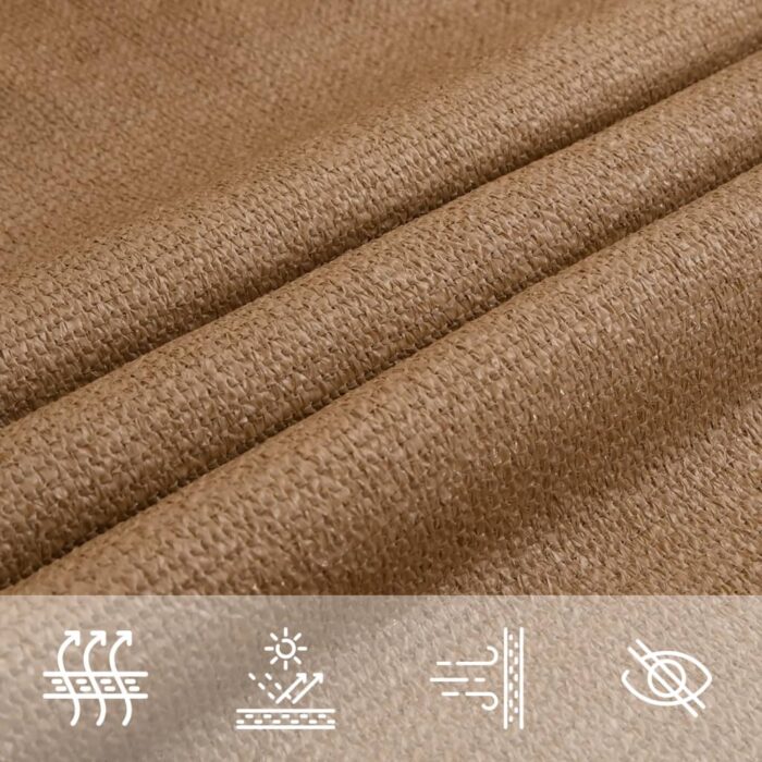 Πανί Σκίασης Taupe 4 x 4 x 4 μ. από HDPE 160 γρ./μ² - Image 5