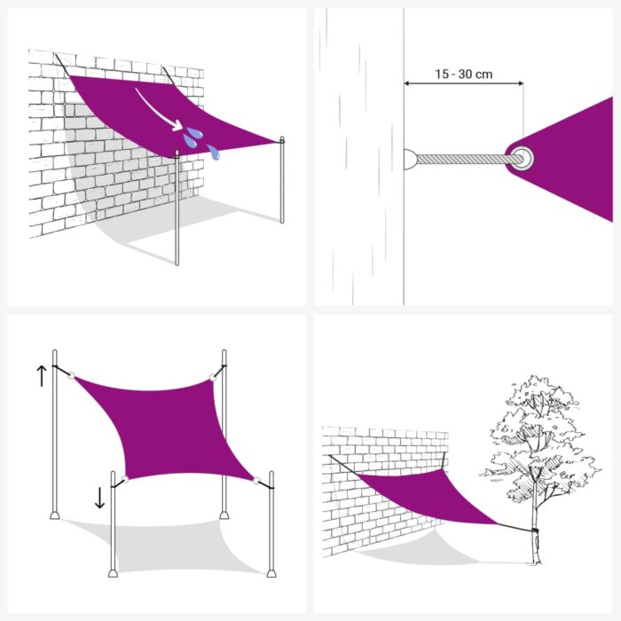 Πανί Σκίασης Κίτρινο 3/4 x 2 μ. από HDPE 160 γρ./μ² - Image 4