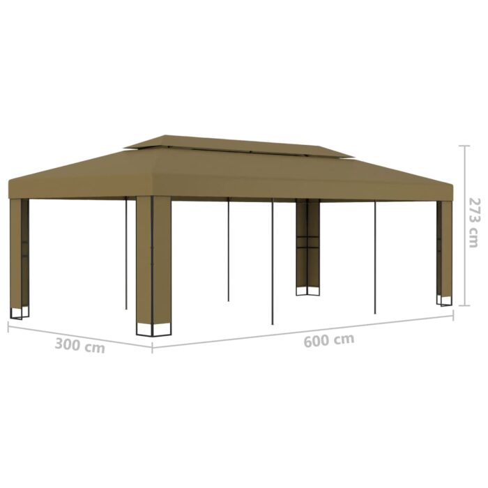 Κιόσκι με Διπλή Οροφή Taupe 3 x 6 μ. 180 γρ/μ² - Image 6