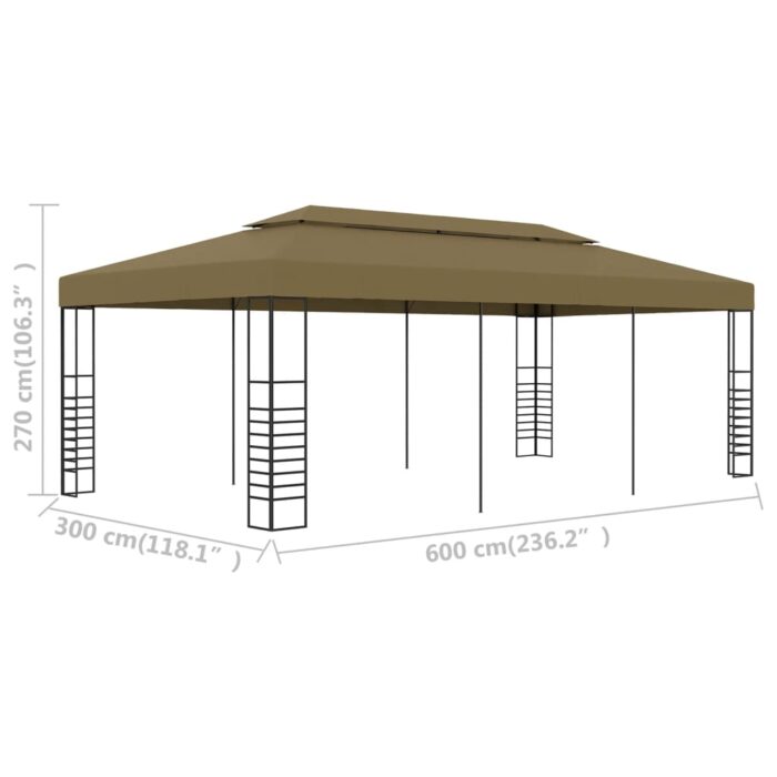 Κιόσκι 6 x 3 x 2,7 μ. Taupe 180 γρ/μ² - Image 6