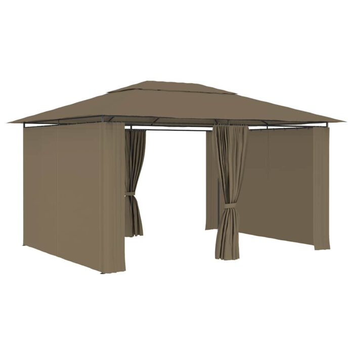 Τέντα Εκδηλώσεων Κήπου με Κουρτίνες Taupe 4 x 3 μ. 180 γρ/μ² - Image 3