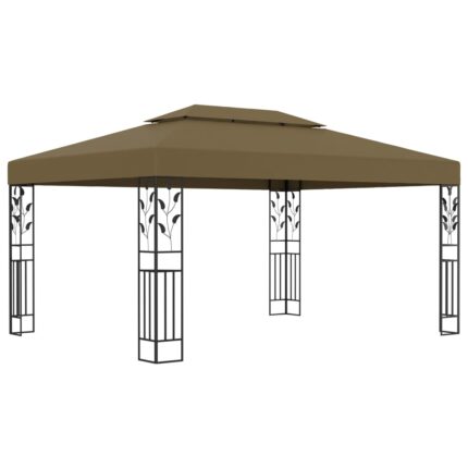 vidaXL Κιόσκι με Διπλή Οροφή Taupe 3 x 4 μ. 180 γρ/μ²