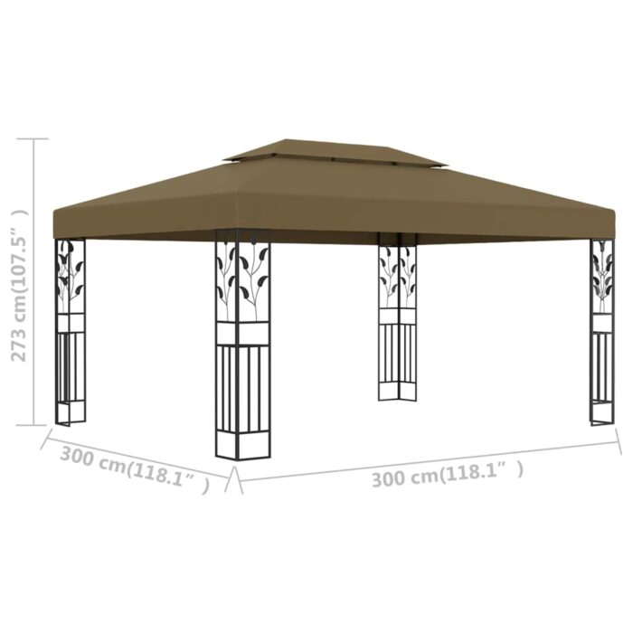 Κιόσκι με Διπλή Οροφή Taupe 3 x 4 μ. 180 γρ/μ² - Image 6