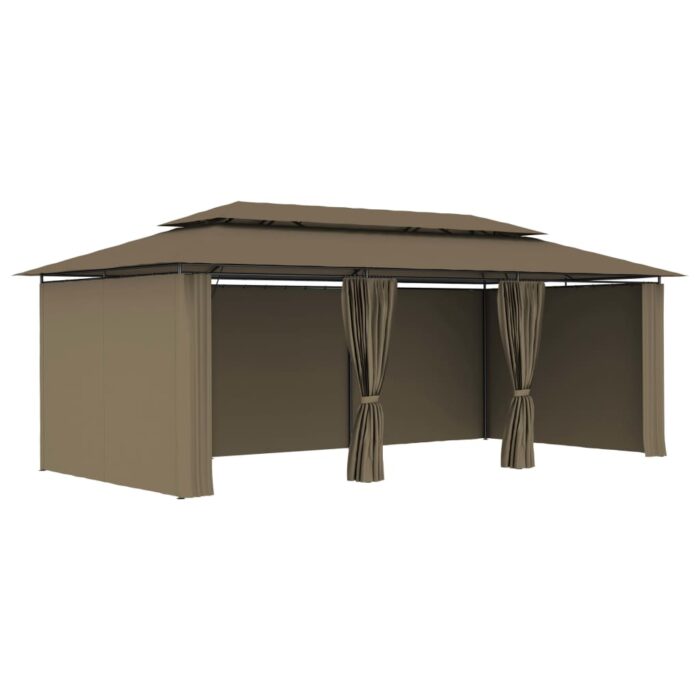 Κιόσκι με Κουρτίνες Taupe 600 x 298 x 270 εκ. 180 γρ./μ² - Image 2