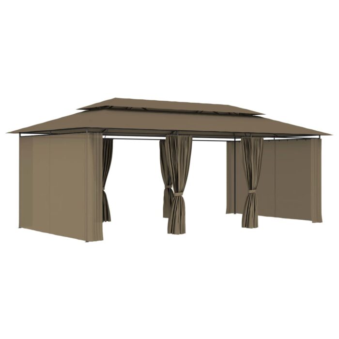 Κιόσκι με Κουρτίνες Taupe 600 x 298 x 270 εκ. 180 γρ./μ² - Image 3