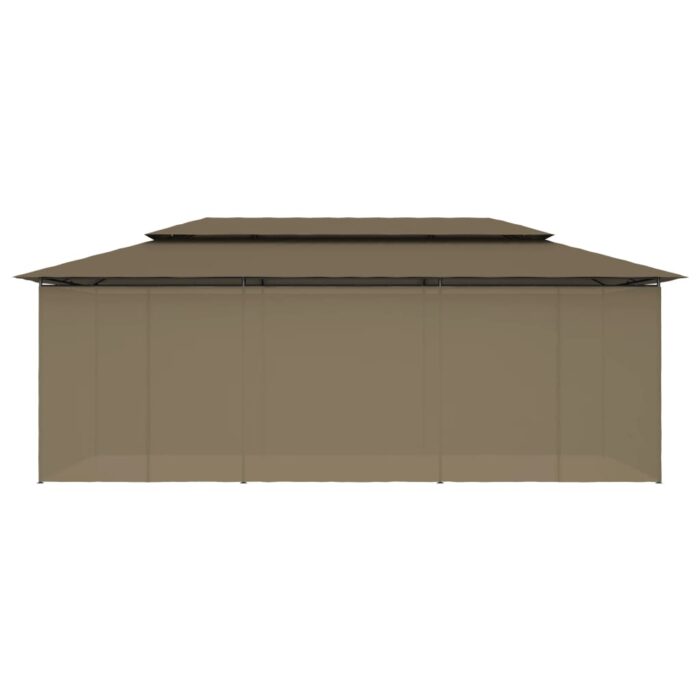 Κιόσκι με Κουρτίνες Taupe 600 x 298 x 270 εκ. 180 γρ./μ² - Image 5