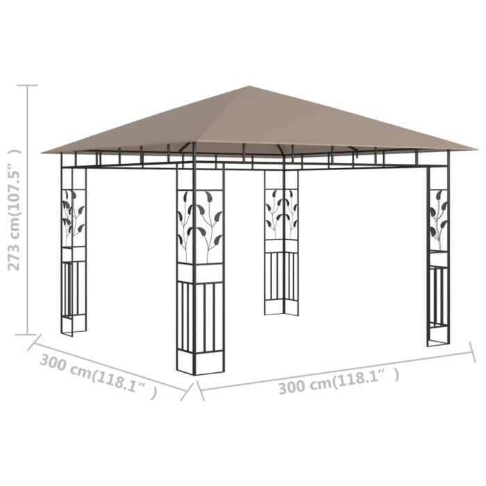 Κιόσκι με Αντικουνουπικό Δίχτυ Taupe 3x3x2,73 μ. / 180 γρ./μ² - Image 5