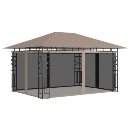 vidaXL Κιόσκι με Αντικουνουπικό Δίχτυ Taupe 4x3x2