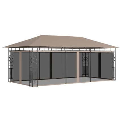 vidaXL Κιόσκι με Αντικουνουπικό Δίχτυ Taupe 6x3x2