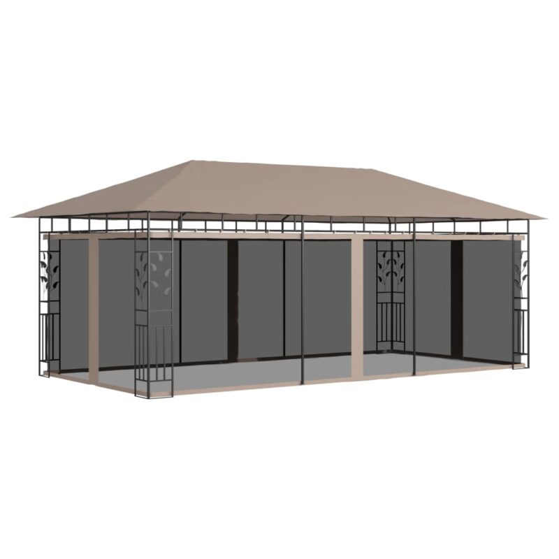 vidaXL Κιόσκι με Αντικουνουπικό Δίχτυ Taupe 6x3x2