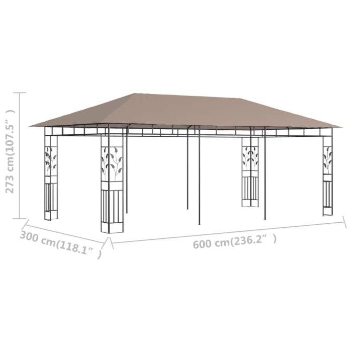 Κιόσκι με Αντικουνουπικό Δίχτυ Taupe 6x3x2,73 μ. / 180 γρ./μ² - Image 6