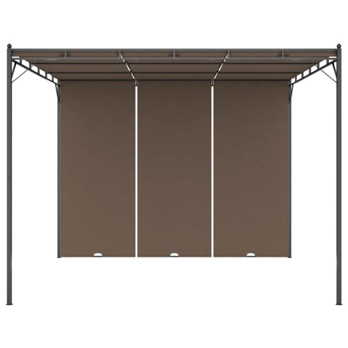 Κιόσκι Κήπου Taupe 3 x 3 x 2,25 μ. με Πλαϊνή Κουρτίνα - Image 3