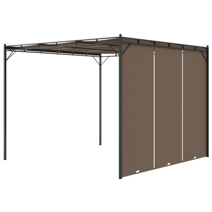 Κιόσκι Κήπου Taupe 3 x 3 x 2,25 μ. με Πλαϊνή Κουρτίνα - Image 5