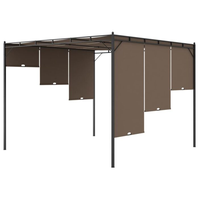 Κιόσκι Κήπου Taupe 3 x 3 x 2,25 μ. με Πλαϊνή Κουρτίνα - Image 6