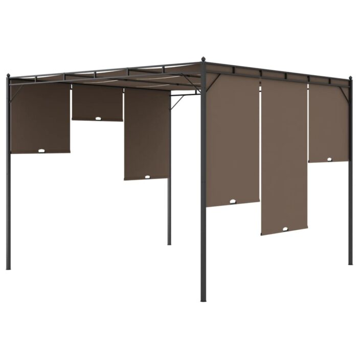 Κιόσκι Κήπου Taupe 3 x 3 x 2,25 μ. με Πλαϊνή Κουρτίνα - Image 7