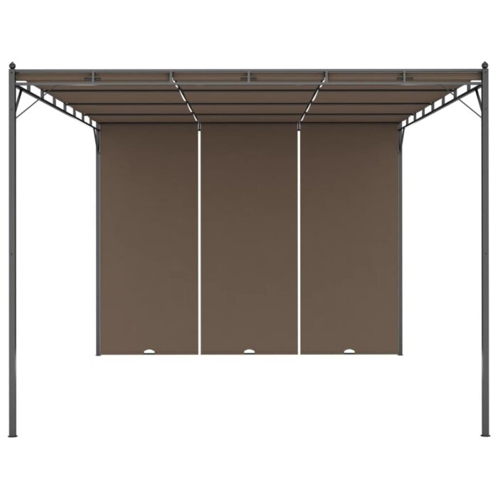 Κιόσκι Κήπου Taupe 4 x 3 x 2,25 μ. με Πλαϊνή Κουρτίνα - Image 3