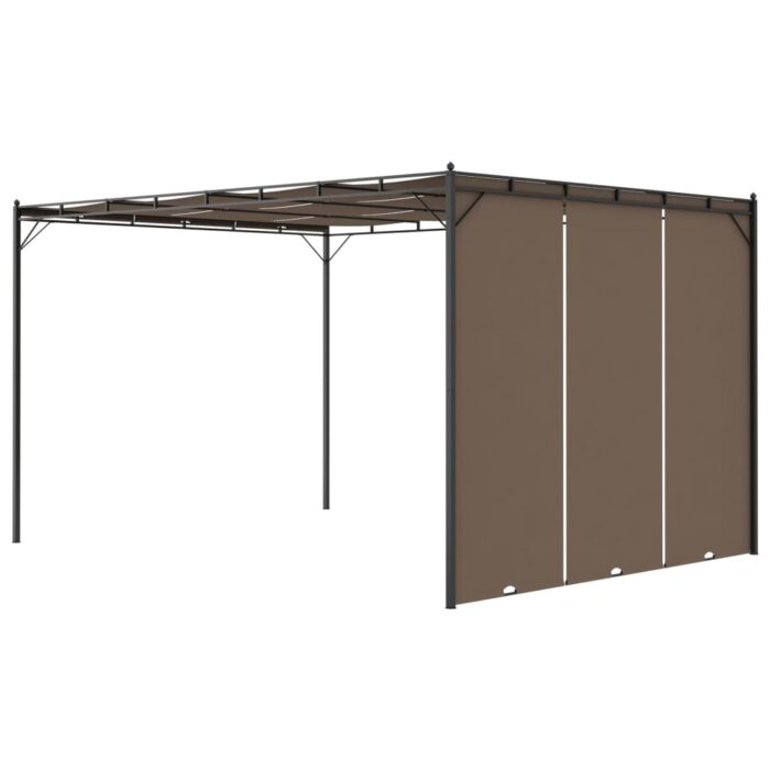 Κιόσκι Κήπου Taupe 4 x 3 x 2,25 μ. με Πλαϊνή Κουρτίνα - Image 5
