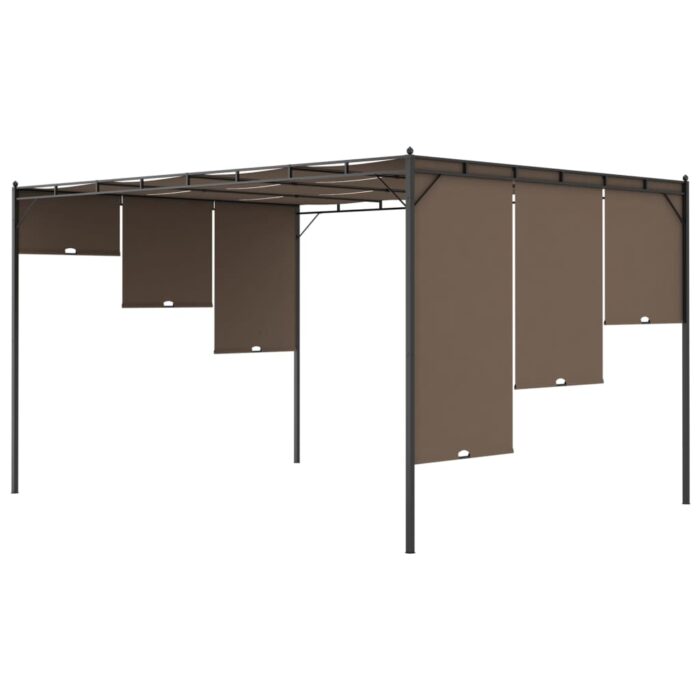 Κιόσκι Κήπου Taupe 4 x 3 x 2,25 μ. με Πλαϊνή Κουρτίνα - Image 6
