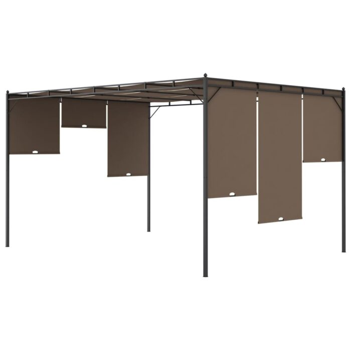 Κιόσκι Κήπου Taupe 4 x 3 x 2,25 μ. με Πλαϊνή Κουρτίνα - Image 7