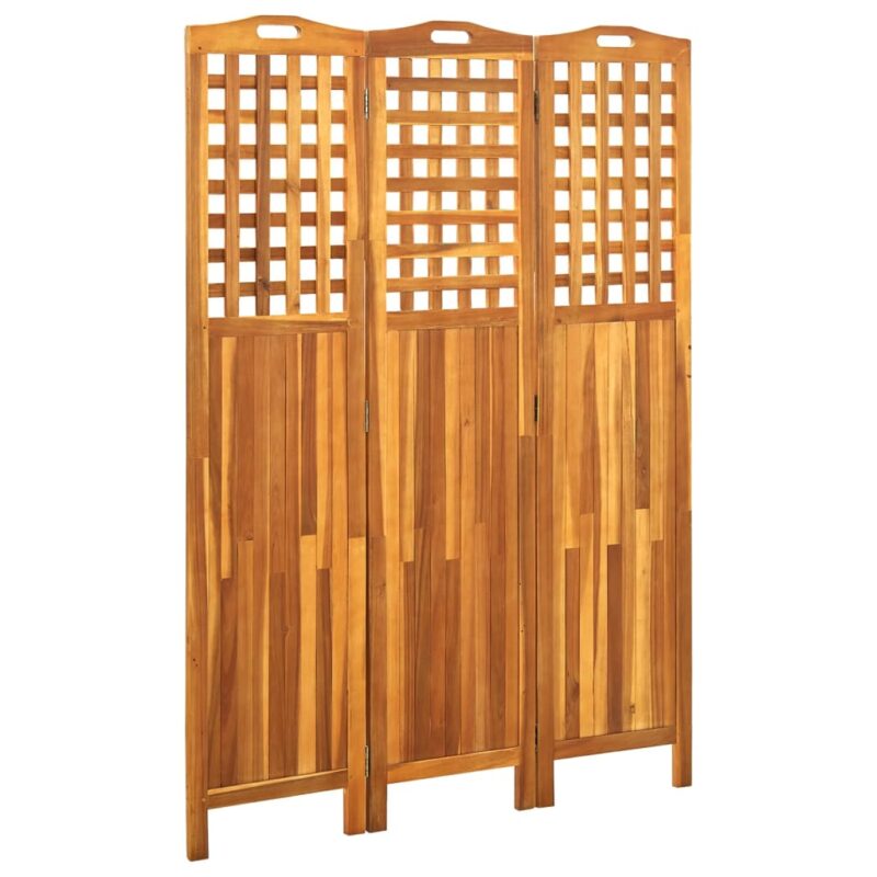 vidaXL Διαχωριστικό Δωματίου 3 Πάνελ 121x2x170 εκ. Μασίφ Ξύλο Ακακίας