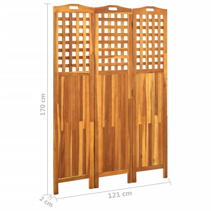 Διαχωριστικό Δωματίου 3 Πάνελ 121x2x170 εκ. Μασίφ Ξύλο Ακακίας - Image 7