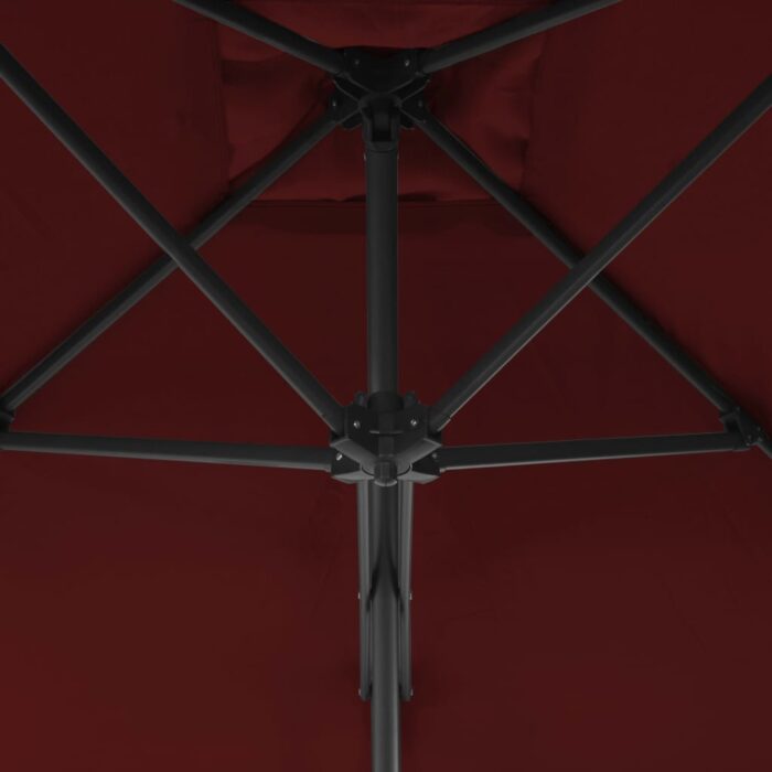 Ομπρέλα Κήπου Μπορντό 250x250x230 εκ. με Ατσάλινο Ιστό - Image 4