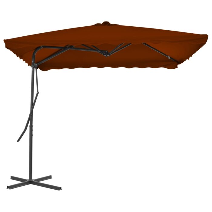 Ομπρέλα Κήπου Τερακότα 250x250x230 εκ. με Ατσάλινο Ιστό - Image 2