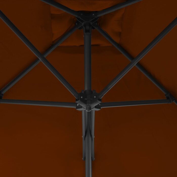 Ομπρέλα Κήπου Τερακότα 250x250x230 εκ. με Ατσάλινο Ιστό - Image 4