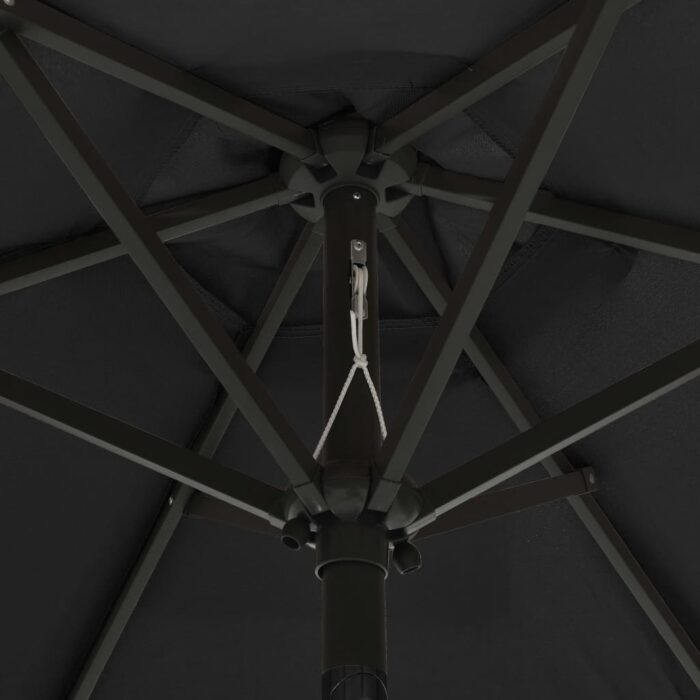 Ομπρέλα Κήπου με LED Μαύρη 200 x 211 εκ. Αλουμινίου - Image 5