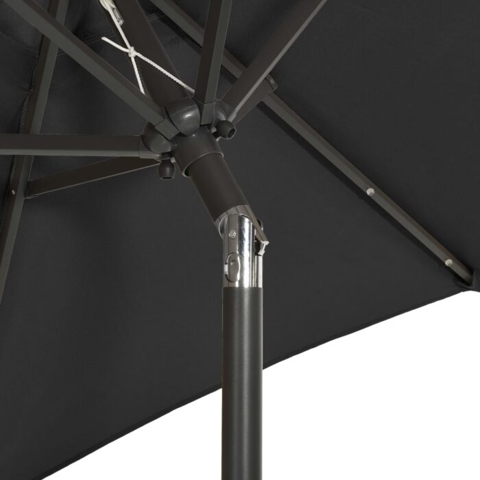 Ομπρέλα Κήπου με LED Μαύρη 200 x 211 εκ. Αλουμινίου - Image 6