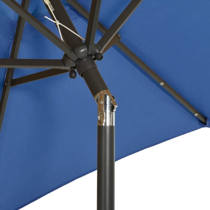 Ομπρέλα Κήπου με LED Αζούρ Μπλε 200 x 211 εκ. Αλουμινίου - Image 6