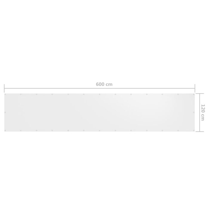 Διαχωριστικό Βεράντας Λευκό 120 x 600 εκ. Ύφασμα Oxford - Image 5