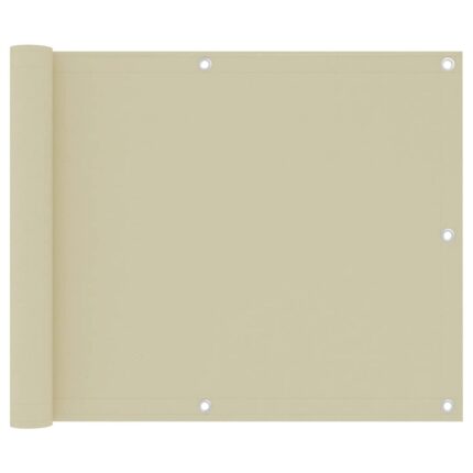 vidaXL Διαχωριστικό Βεράντας Κρεμ 75 x 500 εκ. Ύφασμα Oxford
