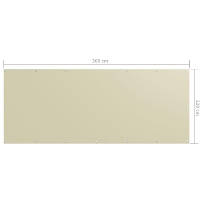 Διαχωριστικό Βεράντας Κρεμ 120 x 300 εκ. Ύφασμα Oxford - Image 5