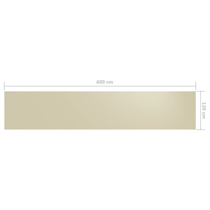 Διαχωριστικό Βεράντας Κρεμ 120 x 600 εκ. Ύφασμα Oxford - Image 5