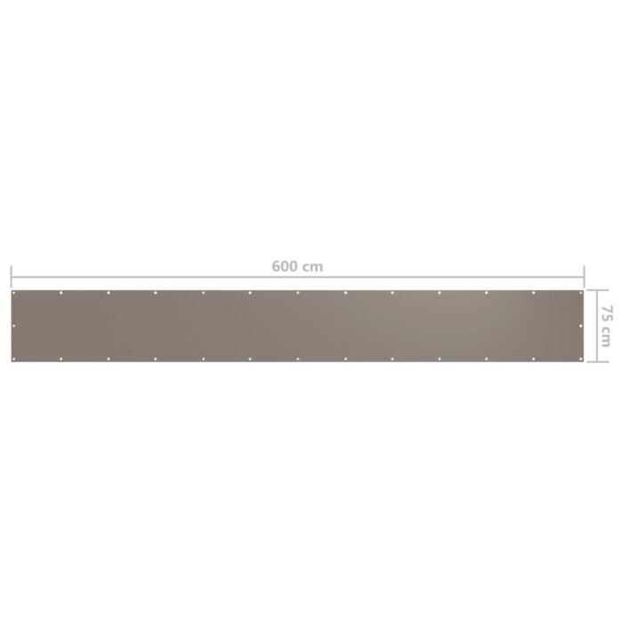 Διαχωριστικό Βεράντας Taupe 75 x 600 εκ. Ύφασμα Oxford - Image 5