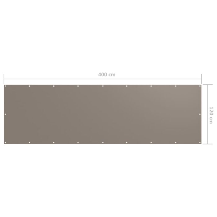 Διαχωριστικό Βεράντας Taupe 120 x 400 εκ. Ύφασμα Oxford - Image 5