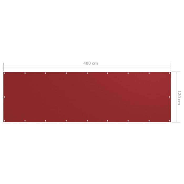 Διαχωριστικό Βεράντας Κόκκινο 120 x 400 εκ. Ύφασμα Oxford - Image 5
