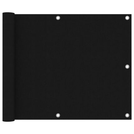 vidaXL Διαχωριστικό Βεράντας Μαύρο 75 x 500 εκ. Ύφασμα Oxford