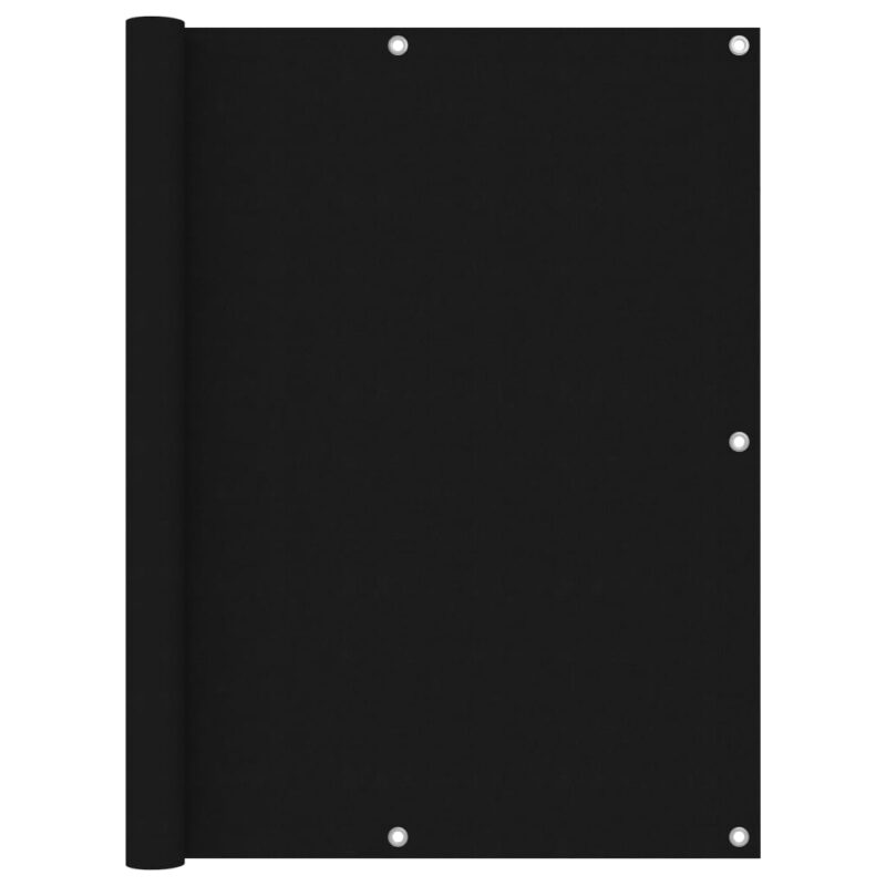 vidaXL Διαχωριστικό Βεράντας Μαύρο 120 x 600 εκ. Ύφασμα Oxford