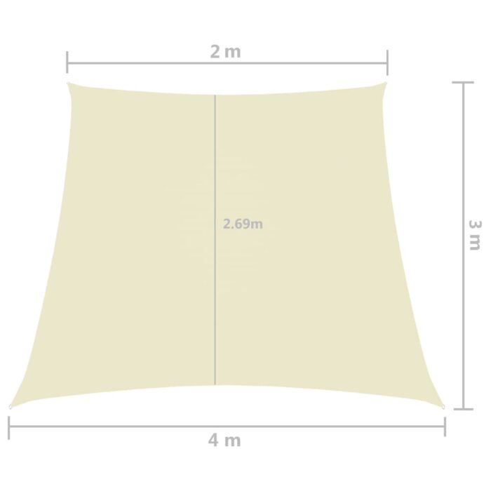 Πανί Σκίασης Τρίγωνο Κρεμ 2/4 x 3 μ. από Ύφασμα Oxford - Image 6