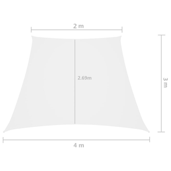 Πανί Σκίασης Τρίγωνο Λευκό 2/4 x 3 μ. από Ύφασμα Oxford - Image 6