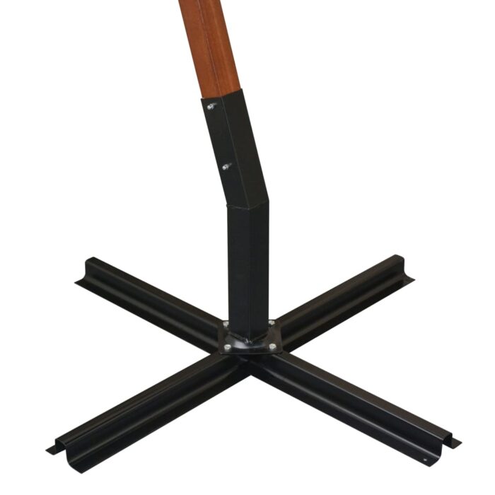 Ομπρέλα Κήπου Κρεμαστή με Ιστό Μαύρη 3 x 3 μ. Μασίφ Ξύλο Ελάτης - Image 7