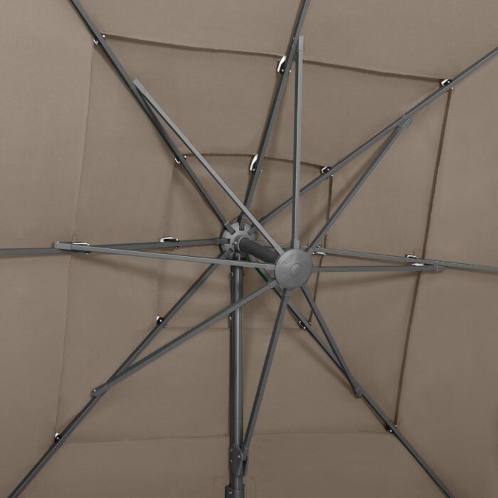 Ομπρέλα Κήπου 4 Επιπέδων Taupe 250x250εκ με Ιστό Αλουμινίου - Image 7