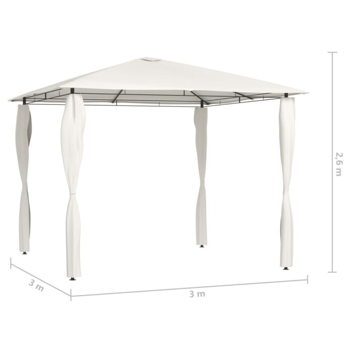 Κιόσκι με Καλύμματα Στύλων Κρεμ 3 x 3 x 2,6 μ. 160 γρ./μ² - Image 4