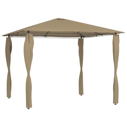 vidaXL Κιόσκι με Καλύμματα Στύλων Taupe 3 x 3 x 2
