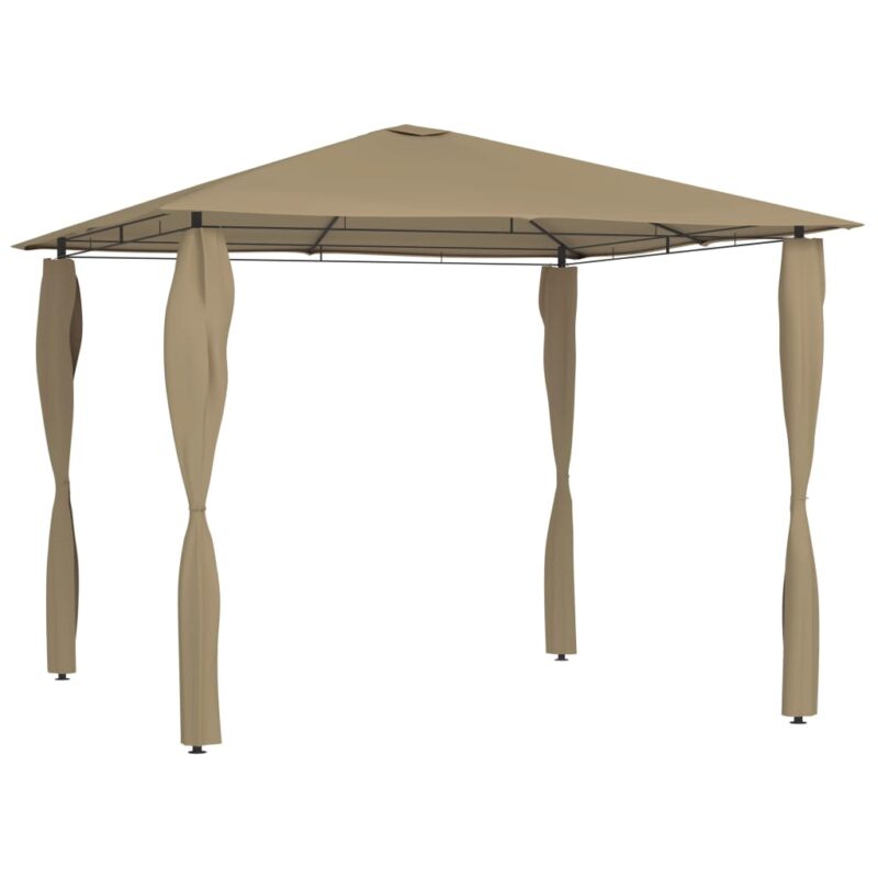 vidaXL Κιόσκι με Καλύμματα Στύλων Taupe 3 x 3 x 2