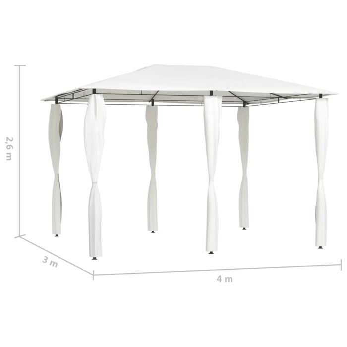 Κιόσκι με Καλύμματα Στύλων Κρεμ 3 x 4 x 2,6 μ. 160 γρ./μ² - Image 4