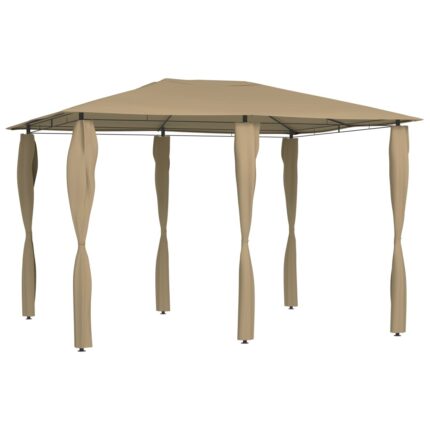 vidaXL Κιόσκι με Καλύμματα Στύλων Taupe 3 x 4 x 2